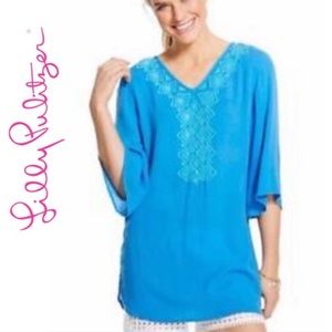 Lilly Pulitzer Gauze Blue Tunic Cover Up Size M